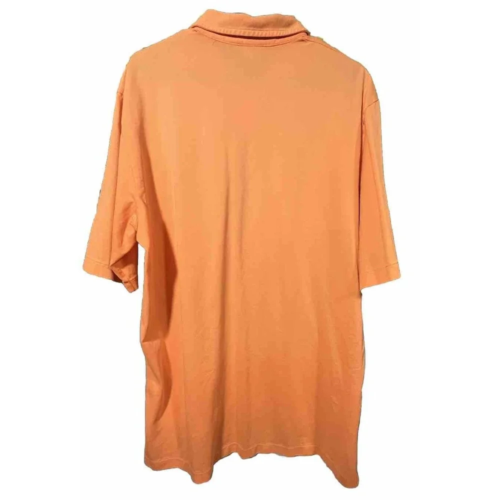 Polo Golf Ralph Lauren Men Large Short Sleeve Pima Cotton Solid Orange Shirt‎